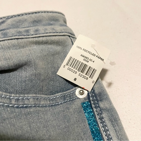 Gap Kids Glitter Graphic Skinny Jeans with Stretch Size 8 - Picture 10 of 16